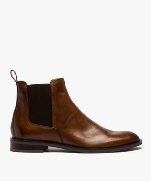 Boots homme style chelsea unis dessus cuir vue1 - GEMO(URBAIN) - GEMO