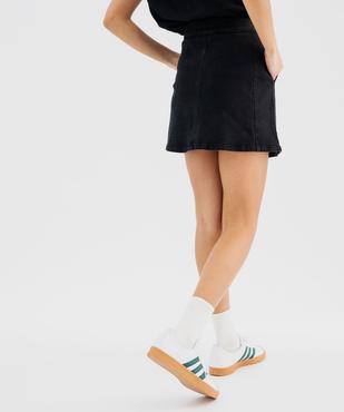 Jupe courte en jean avec boutons femme  vue3 - GEMO 4G FEMME - GEMO