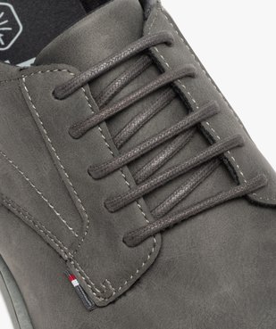 Derbies homme unis à lacets et semelle amortissante vue6 - GEMO(URBAIN) - GEMO