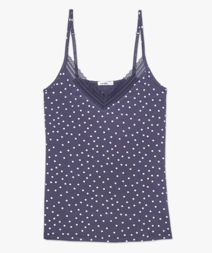 Haut de pyjama femme à fines bretelles et dentelle vue4 - GEMO(HOMWR FEM) - GEMO