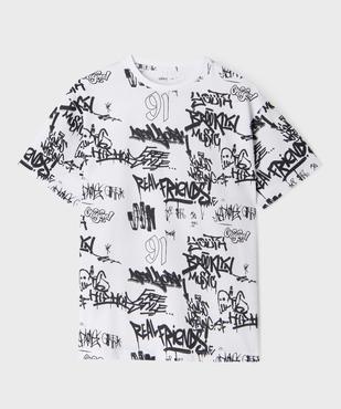Tee-shirt manches courtes à motifs graffitis garçon vue1 - GEMO (JUNIOR) - GEMO