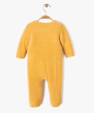 Pyjama bébé en velours doux ouverture devant et broderie vue3 - GEMO(BB COUCHE) - GEMO