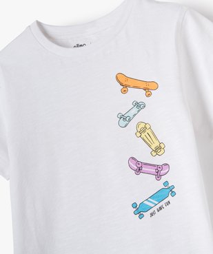 Tee-shirt garçon à manches courtes et imprimé skate fluo vue2 - GEMO (ENFANT) - GEMO