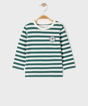 Tee-shirt manches longues à rayures bébé garçon vue1 - GEMO 4G BEBE - GEMO