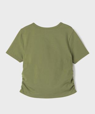 Tee-shirt manches courtes coupe courte fille vue3 - GEMO 4G FILLE - GEMO