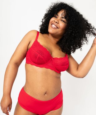 Soutien-gorge emboitant à armatures en dentelle grande taille vue2 - GEMO(HOMWR FEM) - GEMO
