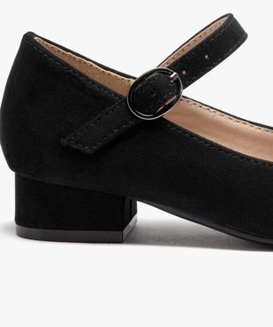 Ballerines fille unies en suédine et à petit talon carré vue6 - GEMO (ENFANT) - GEMO