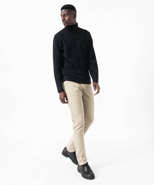 Pull en maille côtelée à col roulé homme vue5 - GEMO (HOMME) - GEMO