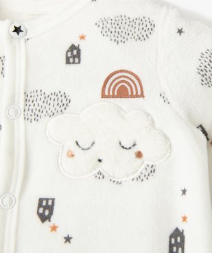 Pyjama bébé naissance en velours imprimé - Petit Béguin vue2 - PETIT BEGUIN - GEMO