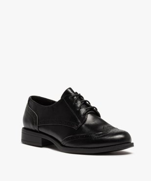 Derbies femme unis à talon plat et bout golf fleuri vue3 - VALENTINA BALDA - GEMO