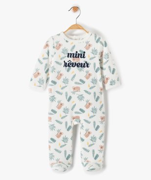 Pyjama bébé garçon en velours avec motifs koalas vue2 - GEMO(BB COUCHE) - GEMO