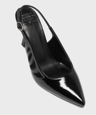 Escarpins slingback vernis à talon fin et détails ajourés - Follow Me vue5 - FOLLOW ME - GEMO