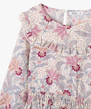 Robe à manches longues à motifs fleuris fille vue3 - GEMO (ENFANT) - GEMO