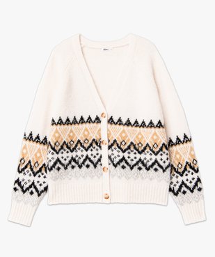Gilet col V à motif jacquard femme vue4 - GEMO(FEMME PAP) - GEMO