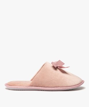 Chaussons femme mules en velours avec nœud brillant vue1 - GEMO(HOMWR FEM) - GEMO
