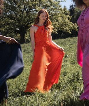 Robe longue dos-nu multi-look en viscose femme vue1 - GEMO(FEMME PAP) - GEMO
