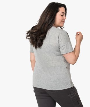Tee-shirt femme loose à manches courtes et imprimé vue3 - GEMO (G TAILLE) - GEMO