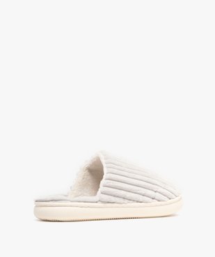 Chaussons femme mules en velours côtelé à semelle plateforme vue4 - GEMO(HOMWR FEM) - GEMO