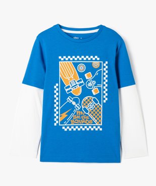Tee-shirt garçon à manches longues effet 2-en-1 vue1 - GEMO (ENFANT) - GEMO