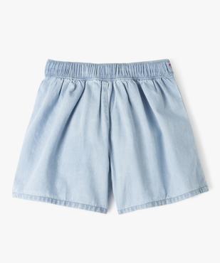 Short en jean large avec broderies fille vue3 - GEMO 4G FILLE - GEMO
