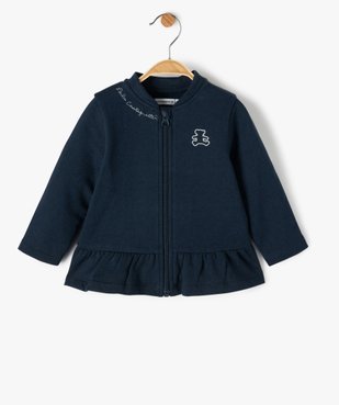 Sweat bébé fille avec fermeture zippée - LuluCastagnette vue1 - LULUCASTAGNETTE - GEMO