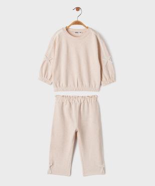 Ensemble 2 pièces sweat + pantalon de jogging bébé fille vue1 - GEMO 4G BEBE - GEMO