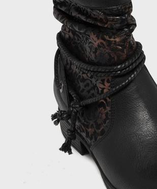 Boots fourrées femme semelle crantée tige plissée vue6 - EMILIA ROSA - GEMO