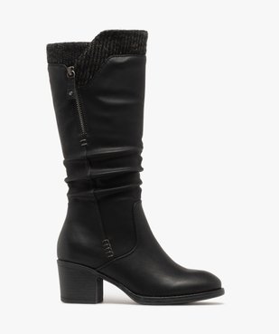 Bottes doublure chaude avec empiècement tricoté sur la tige femme vue1 - GEMO(URBAIN) - GEMO