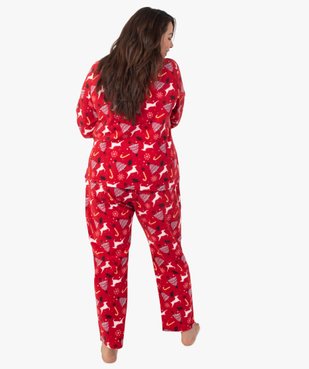 Pyjama femme grande taille en polaire spécial Noël vue3 - GEMO(HOMWR FEM) - GEMO