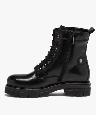 Boots femme unies à talon large et semelle crantée vue3 - Nikesneakers (CASUAL) - Nikesneakers