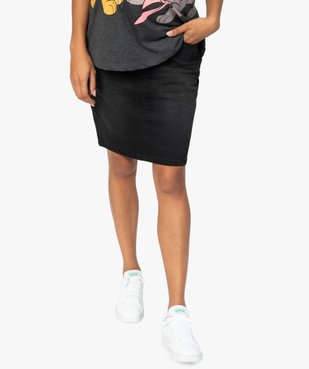 Jupe de grossesse en denim avec bandeau extensible vue1 - GEMO (MATER) - GEMO