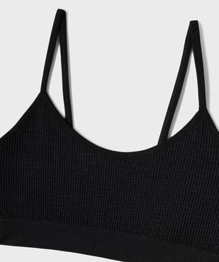 Brassière à fines bretelles en maille côtelée fille vue2 - GEMO 4G FILLE - GEMO
