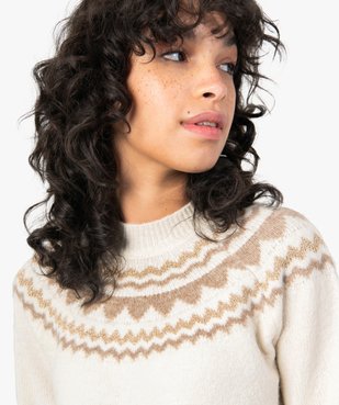 Pull femme avec motifs pailletés vue2 - GEMO(FEMME PAP) - GEMO