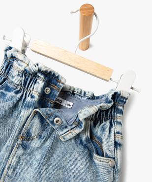 Jupe en jean délavé avec ceinture froncée bébé fille vue3 - GEMO(BEBE DEBT) - GEMO