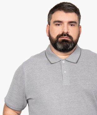 Polo homme grande taille à manches courtes et finitions fantaisie vue2 - GEMO (HOMME) - GEMO