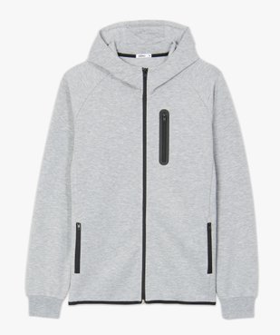 Sweat homme zippé à capuche et poches zippées vue5 - GEMO (HOMME) - GEMO