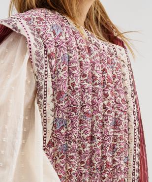 Veste sans manches matelassée à motif fleuri femme vue6 - GEMO 4G FEMME - GEMO