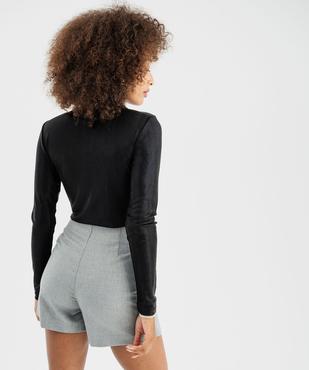 Tee-shirt manches longues en maille scintillante femme vue3 - GEMO(FEMME PAP) - GEMO