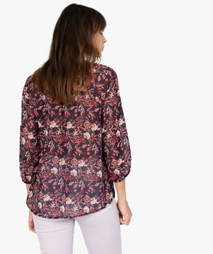 Blouse femme imprimée en voile à col rond vue3 - GEMO(FEMME PAP) - GEMO
