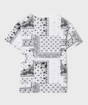 Tee-shirt manches courtes à motifs cachemire garçon vue3 - GEMO 4G GARCON - GEMO