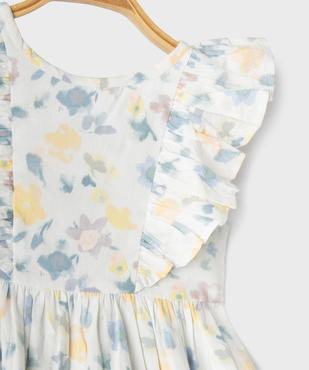 Robe courte à volants en coton fleuri bébé fille  vue4 - GEMO(BEBE DEBT) - GEMO