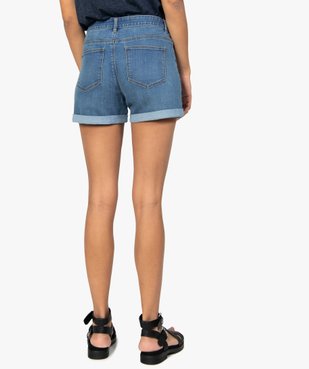 Short femme en jean avec revers cousus vue3 - GEMO(FEMME PAP) - GEMO