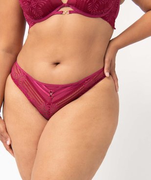 Tanga femme grande taille en dentelle et tulle vue1 - GEMO(HOMWR FEM) - GEMO
