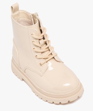 Bottines fille vernies à lacets et à zip intérieur semelle crantée vue6 - LOVELY WINGS GEMO FOR GOOD - GEMO