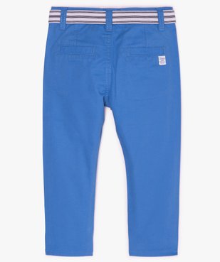 Pantalon bébé garçon chino avec ceinture rayée vue3 - GEMO(BEBE DEBT) - GEMO