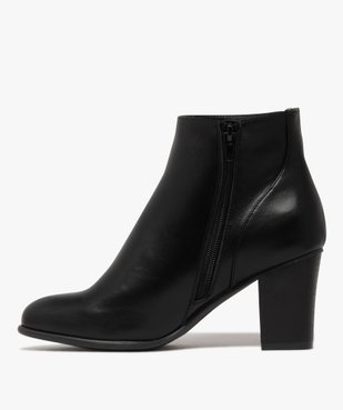 Boots femme à talon et zip avec liseré tressé et doré vue4 - GEMO(URBAIN) - GEMO