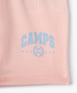 Pyjashort fille bicolore avec inscription - Camps United vue4 - CAMPS UNITED - GEMO