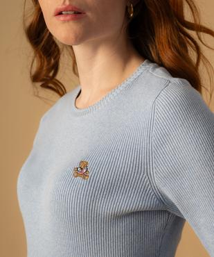 Pull fin en maille côtelée à col rond femme - LuluCastagnette vue2 - LULUCASTAGNETTE - GEMO