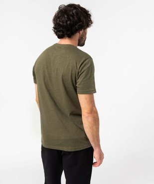 Tee-shirt homme col tunisien à manches courtes vue3 - GEMO (HOMME) - GEMO