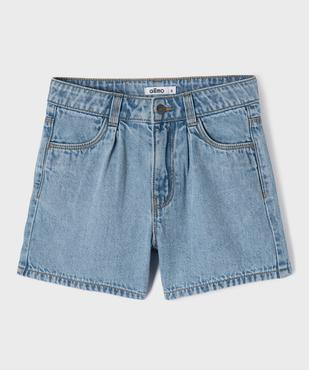 Short en jean à pinces fille vue1 - GEMO (ENFANT) - GEMO